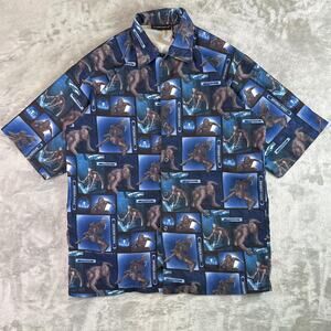VTG Y2K Spider Man 2 Hawaiian Button Down Short Sleeve Shirt Men’s Sz Medium